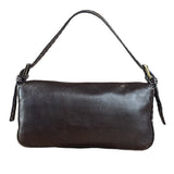 Fendi Selleria Brown Leather Stitched Baguette