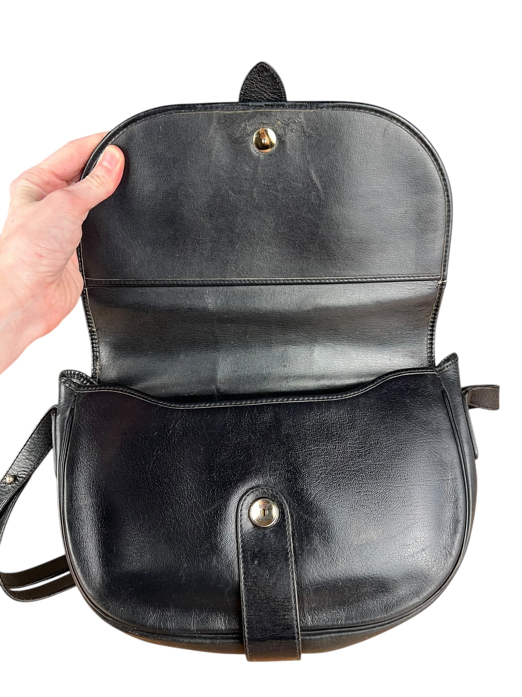 Dior Black Leather Vintage Flap Shoulder Bag