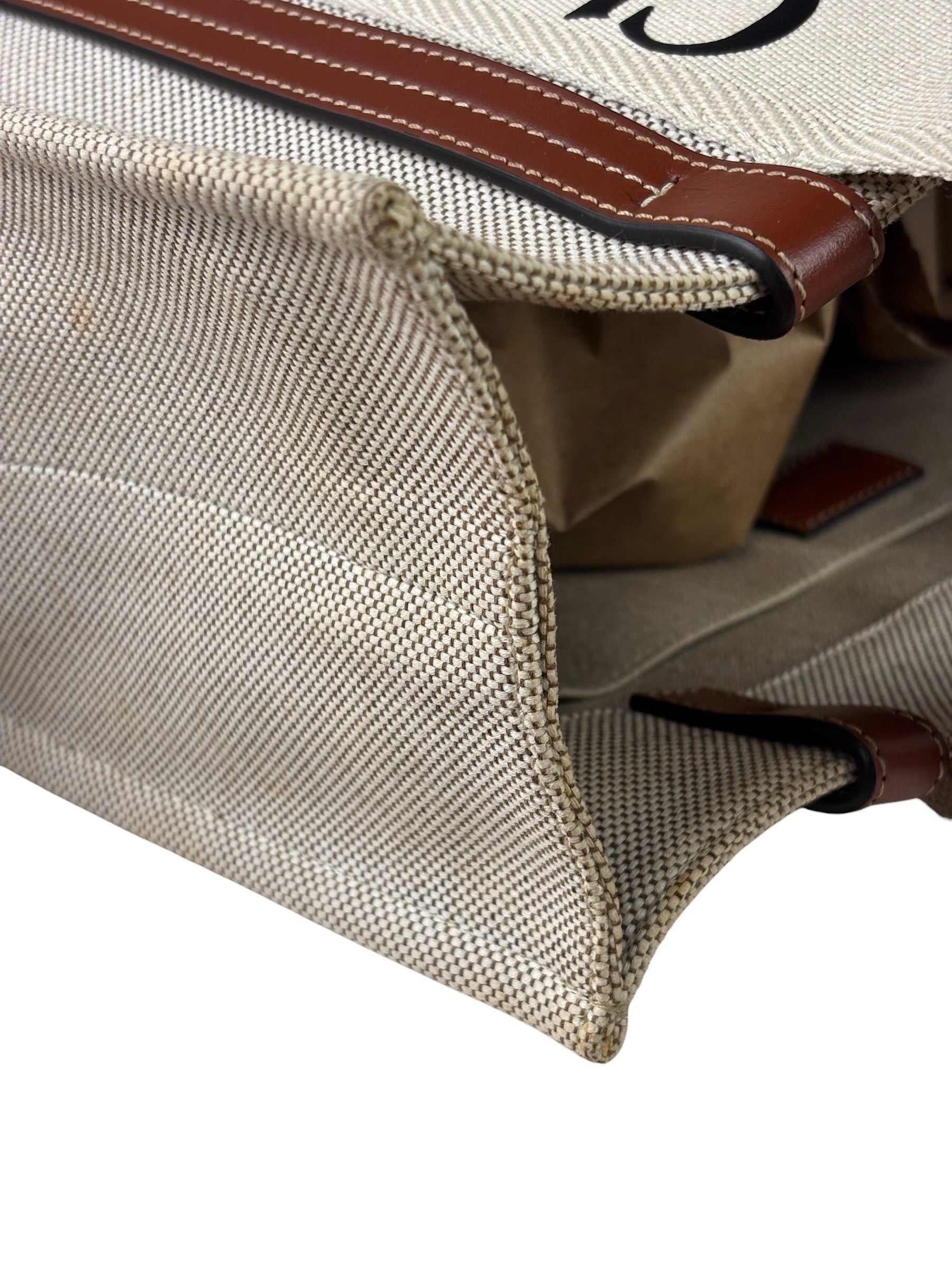 Chloé Canvas Beige/Brown Medium Woody Tote