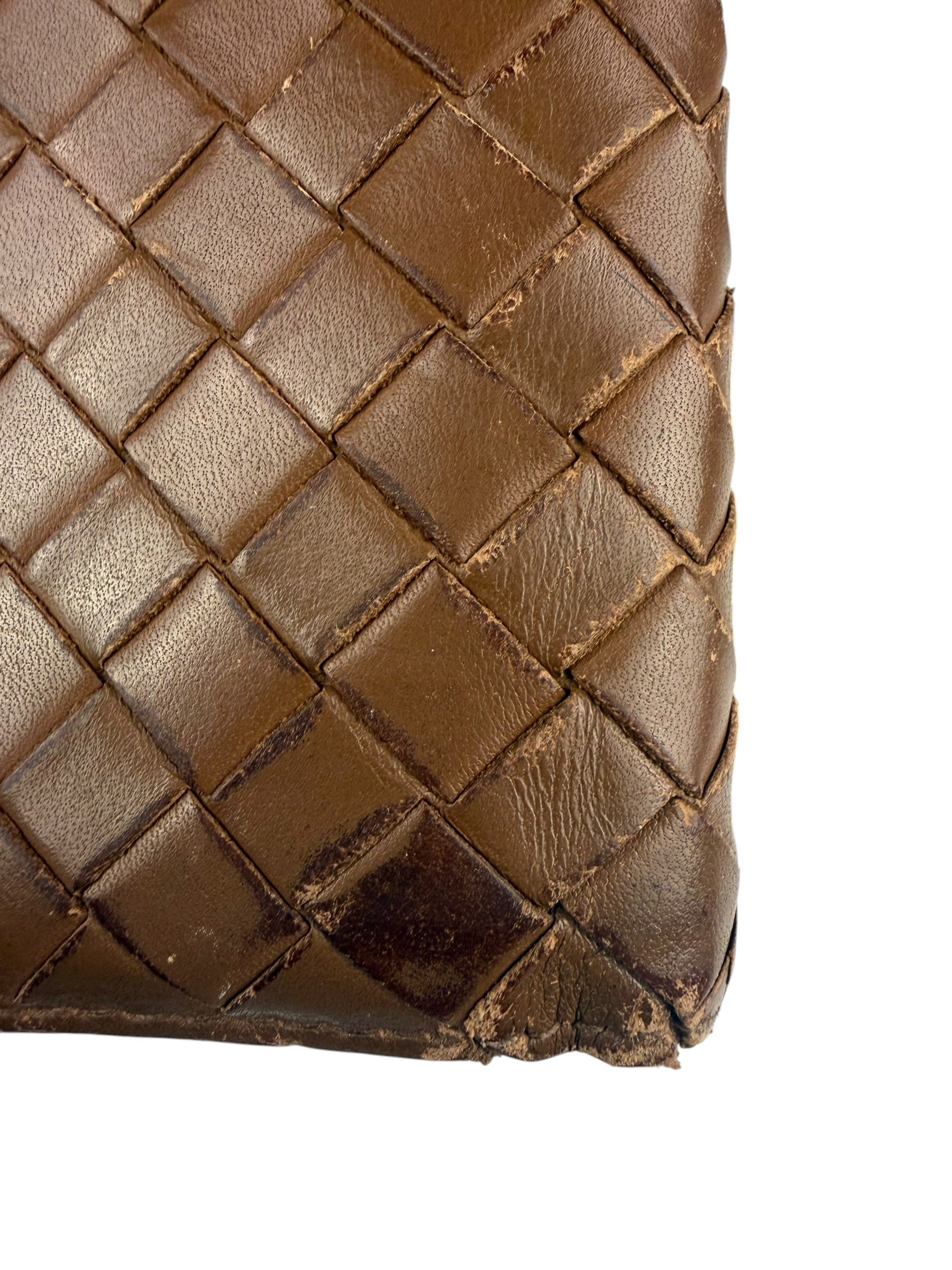 Bottega Veneta Brown Intercciato Bifold Wallet