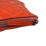 Chanel Orange Hue Quilted Patent Leather Clutch 2012
