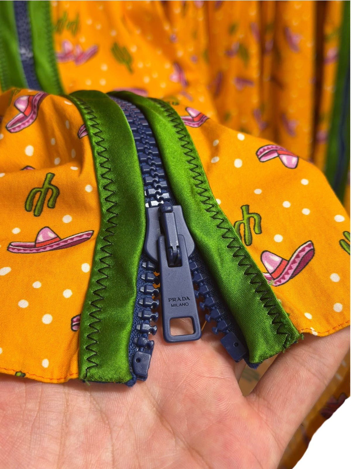 Prada SS 2017 Cactus Print Cotton Blend Zipper Dress