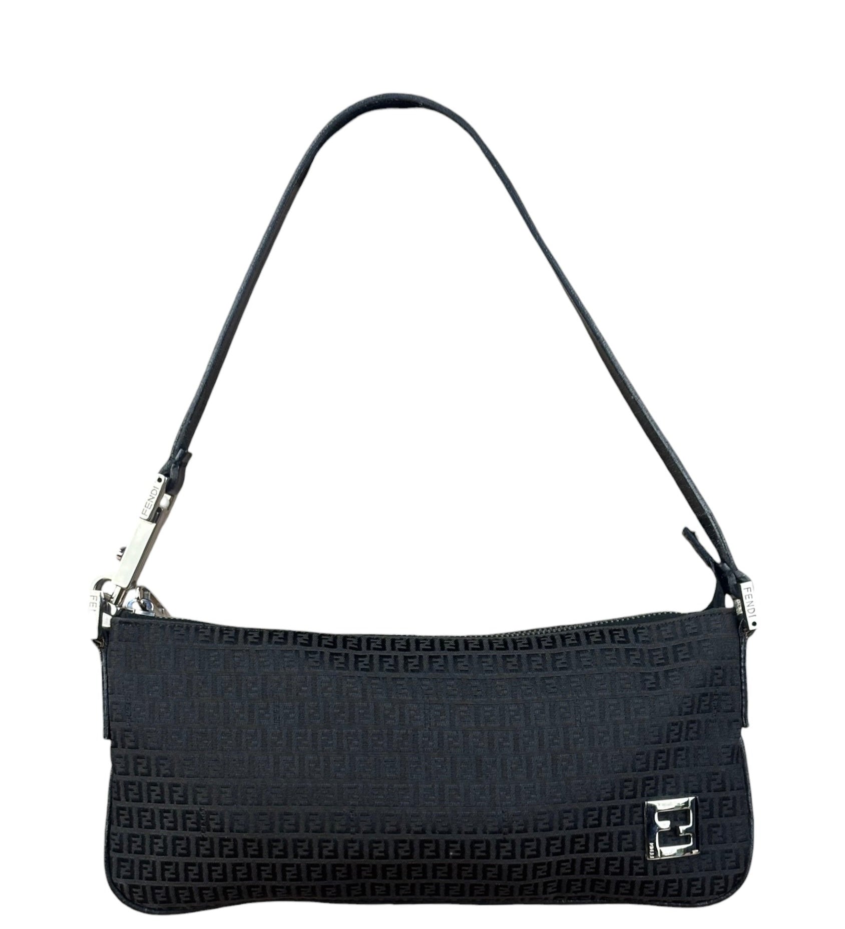 Fendi Vintage Black FF Print Pochette