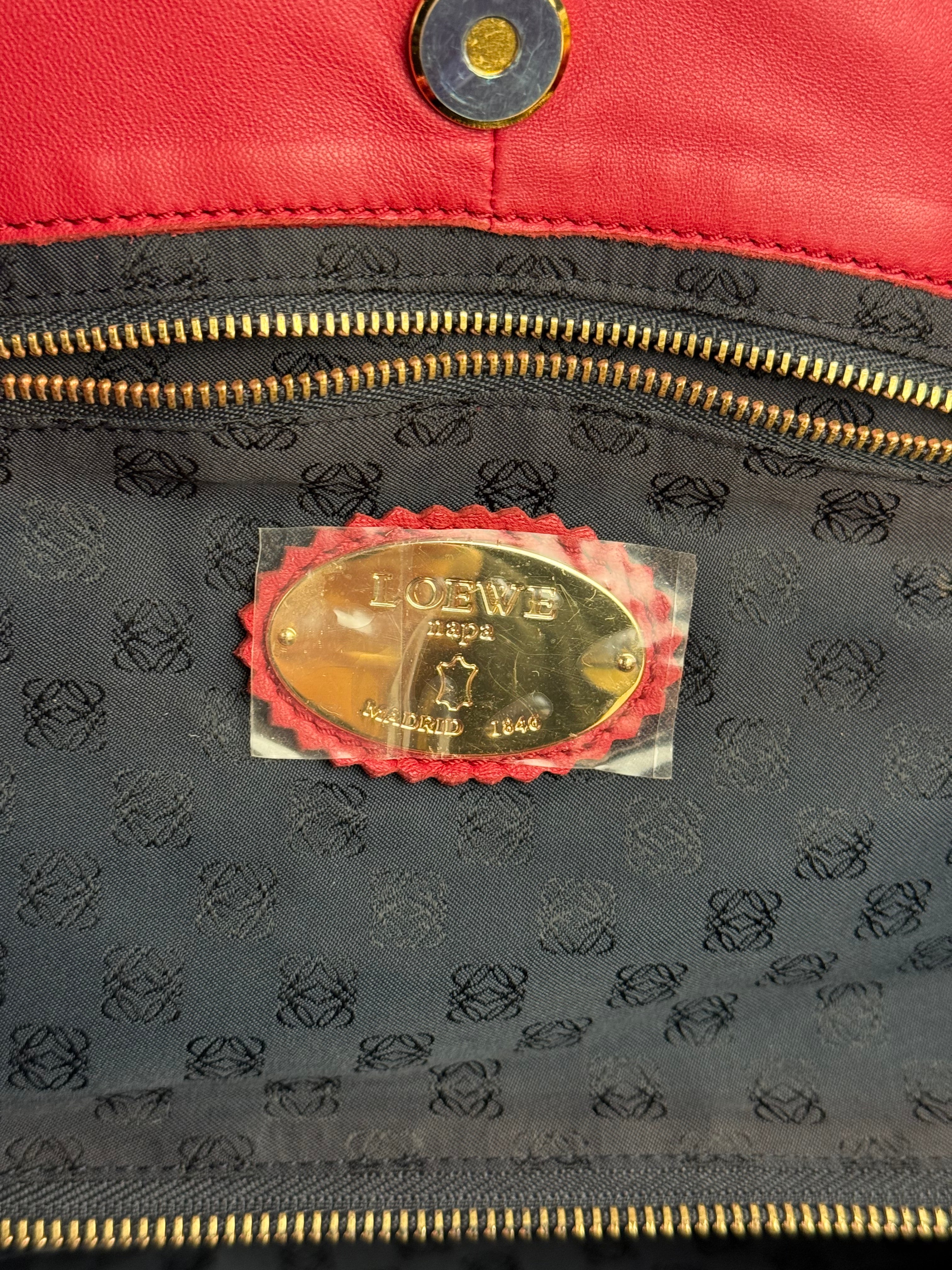 Loewe Dark Red Nappa Aire Leather Handbag