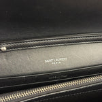 Saint Laurent Cassandre Leather Wallet on Chain Bag Black