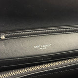 Saint Laurent Cassandre Leather Wallet on Chain Bag Black