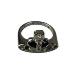 Vivienne Westwood Silver Diamante Black Enamel Ring
