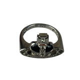 Vivienne Westwood Silver Diamante Black Enamel Ring