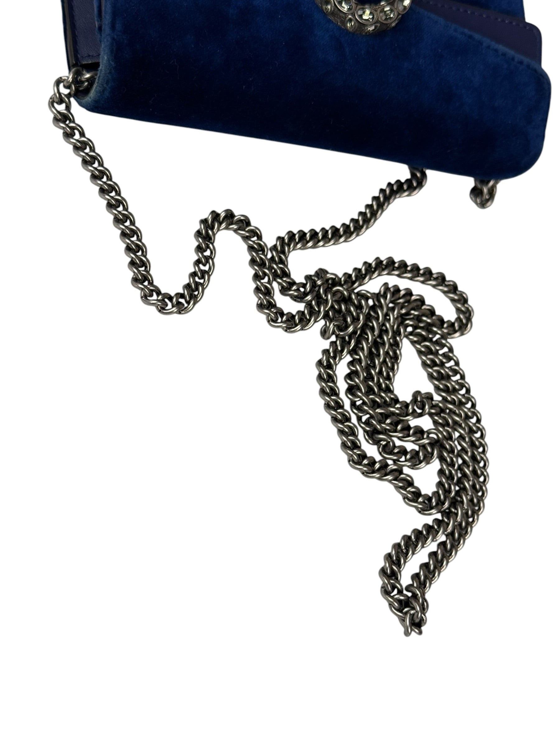 Gucci Blue Velvet Mini Dionysus Chain Bag