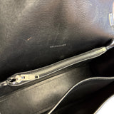 Balenciaga Crush Sling Shoulder Bag Black Leather