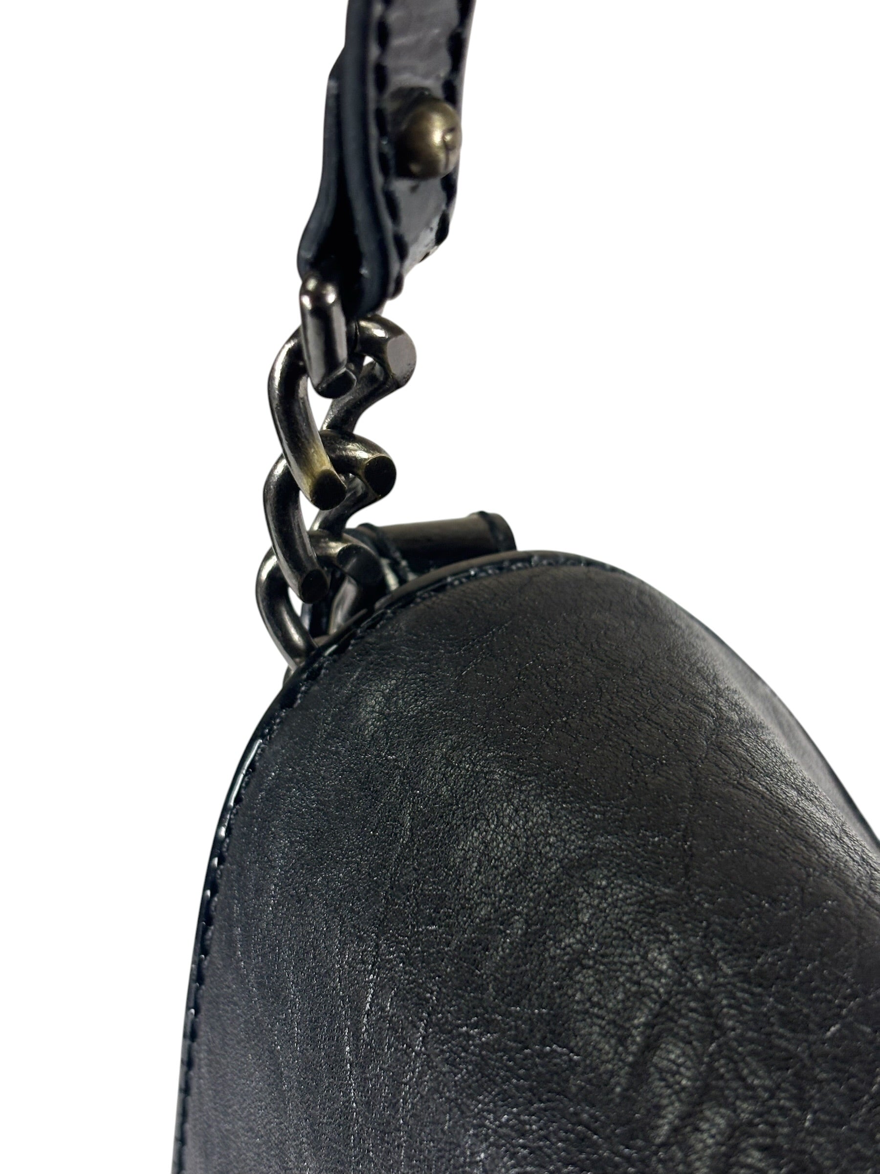Fendi Black Patent Leather Trim B Bis Shoulder Bag