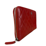 Chanel Red Quilted Leather Long Organizer Wallet 2010