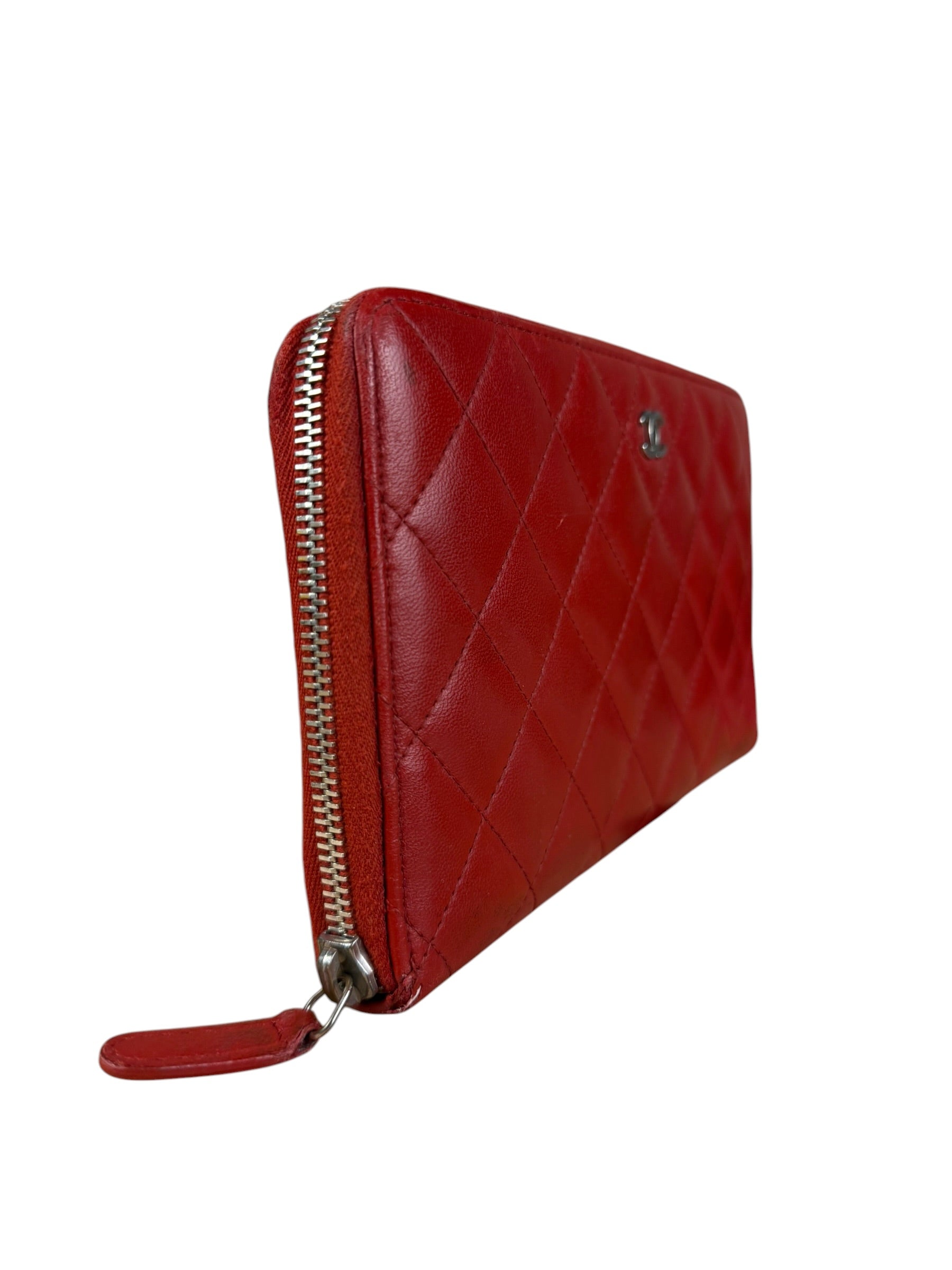 Chanel Red Quilted Leather Long Organizer Wallet 2010