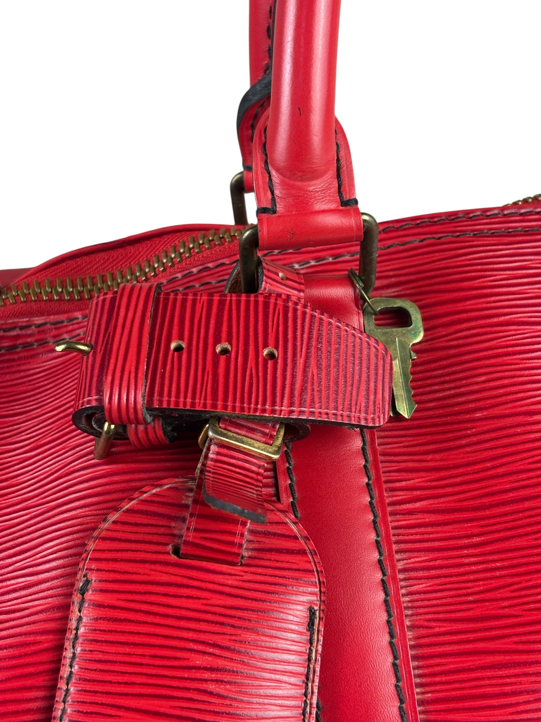Louis Vuitton Red Epi Keepall 45