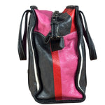 Balenciaga Multi-Color Vertical Stripe Bazar Shopper Two-Way Bag
