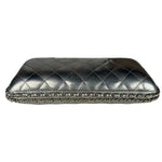 Chanel Metallic Silver Quilted Chain Around Clutch Shoulder Bag 2011