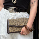Celine Leather Trim C Sulky Shoulder Bag No Strap