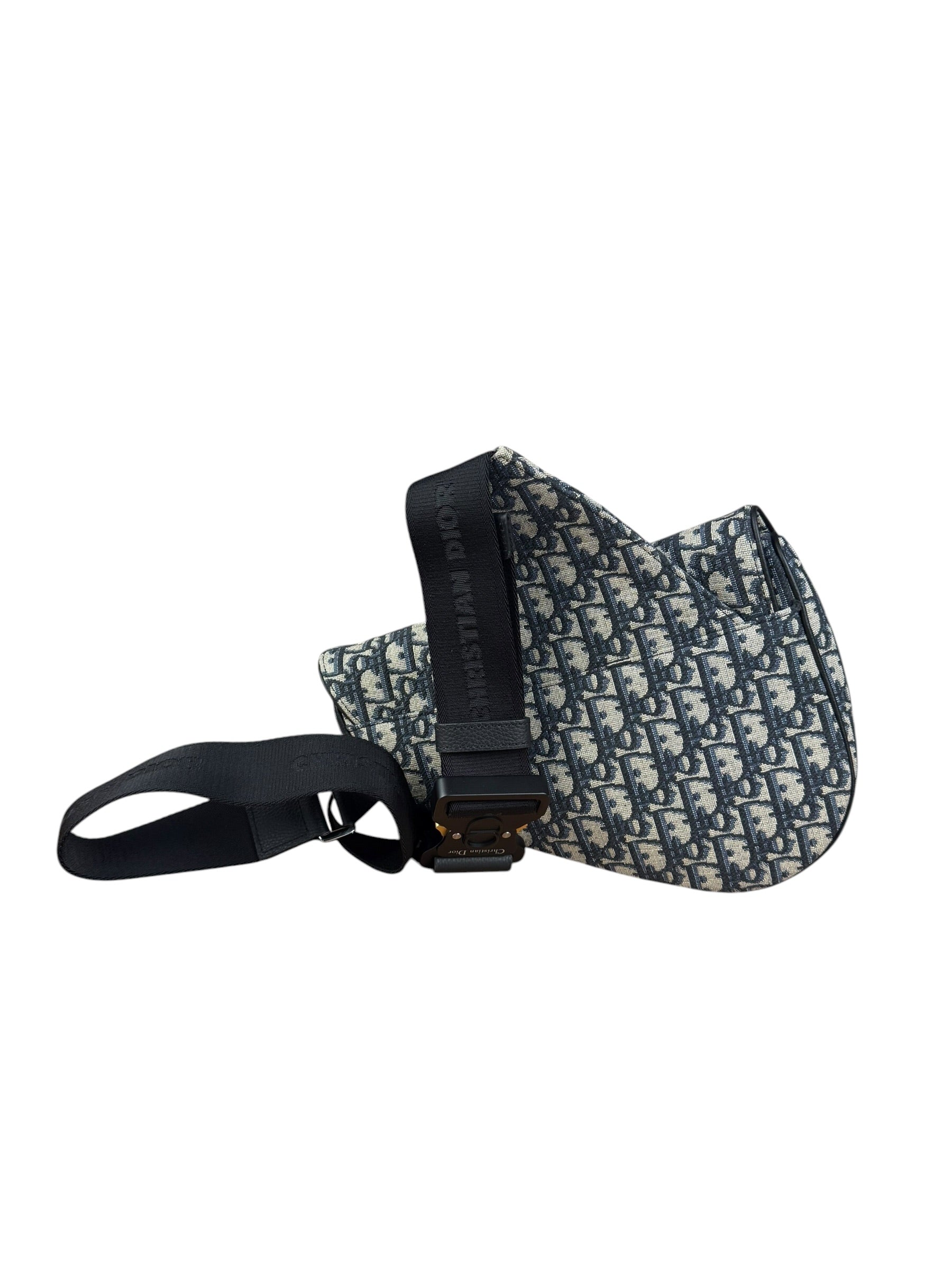 Christian Dior Navy Oblique Saddle Crossbody Bag