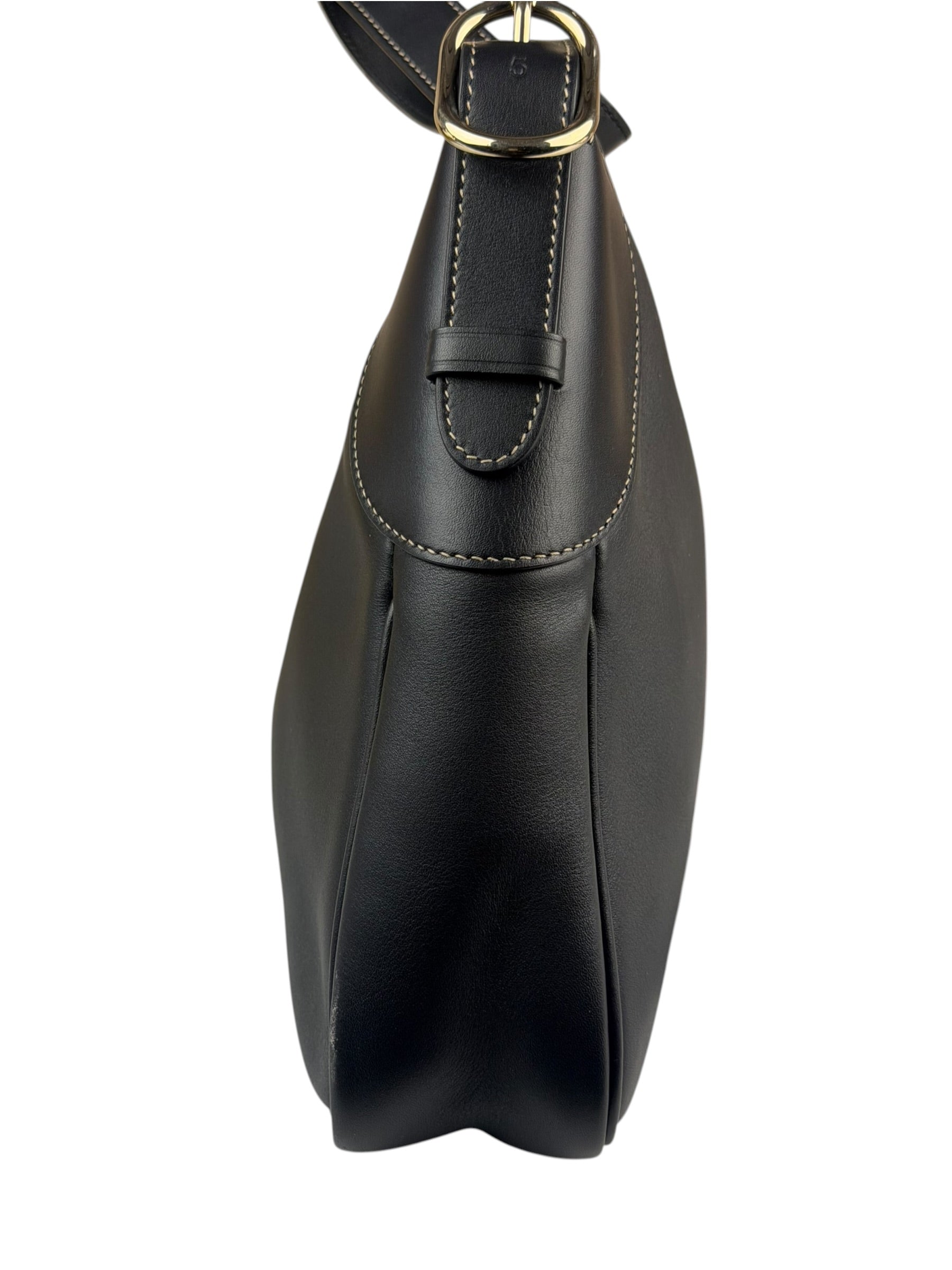 Gucci Black Leather GG Emblem Hobo Bag