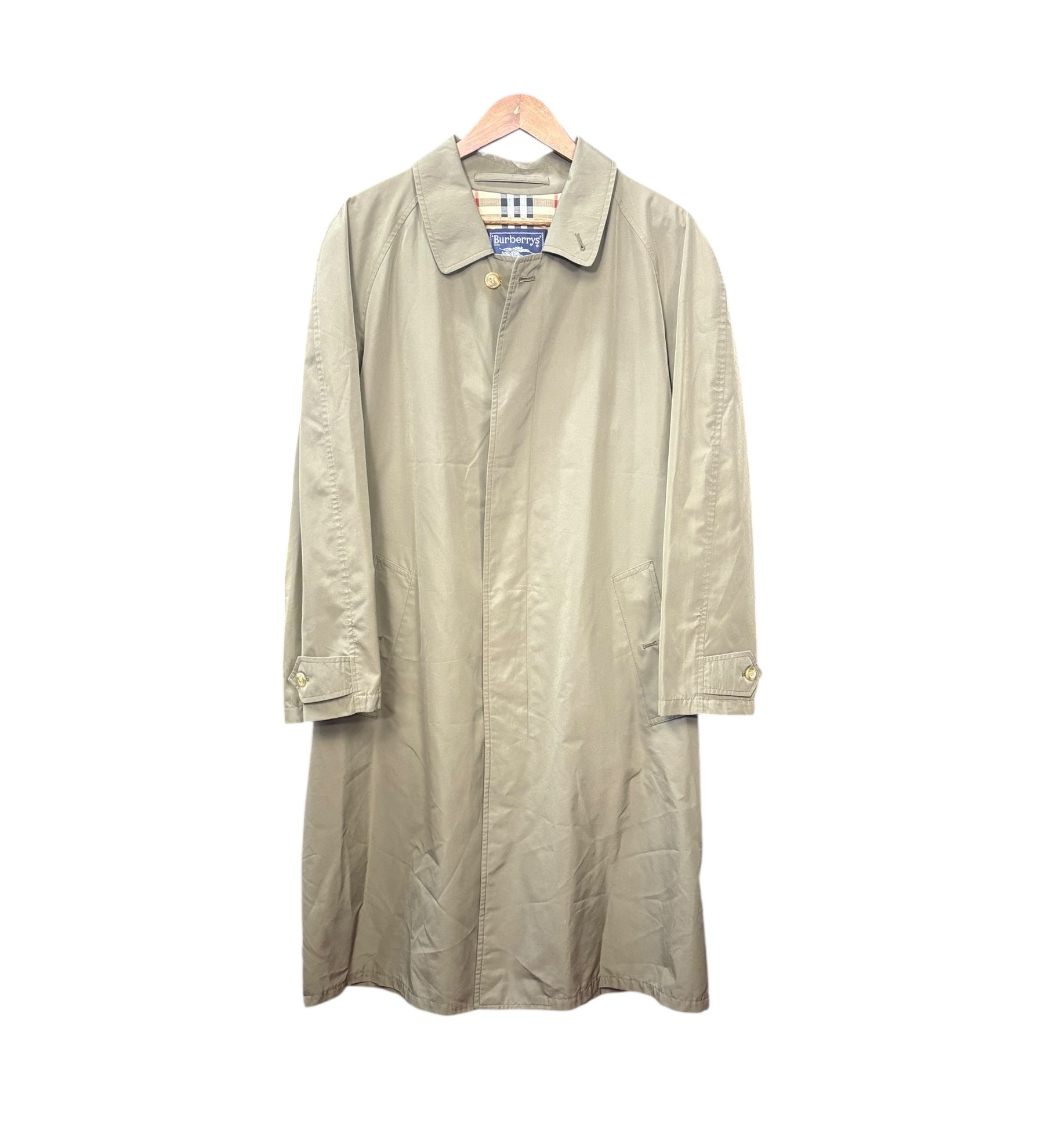 Burberry Vintage Green Nylon Trench Coat