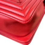 Chanel Red Quilted Lambskin Boy Flap Bag 2013