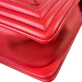 Chanel Red Quilted Lambskin Boy Flap Bag 2013