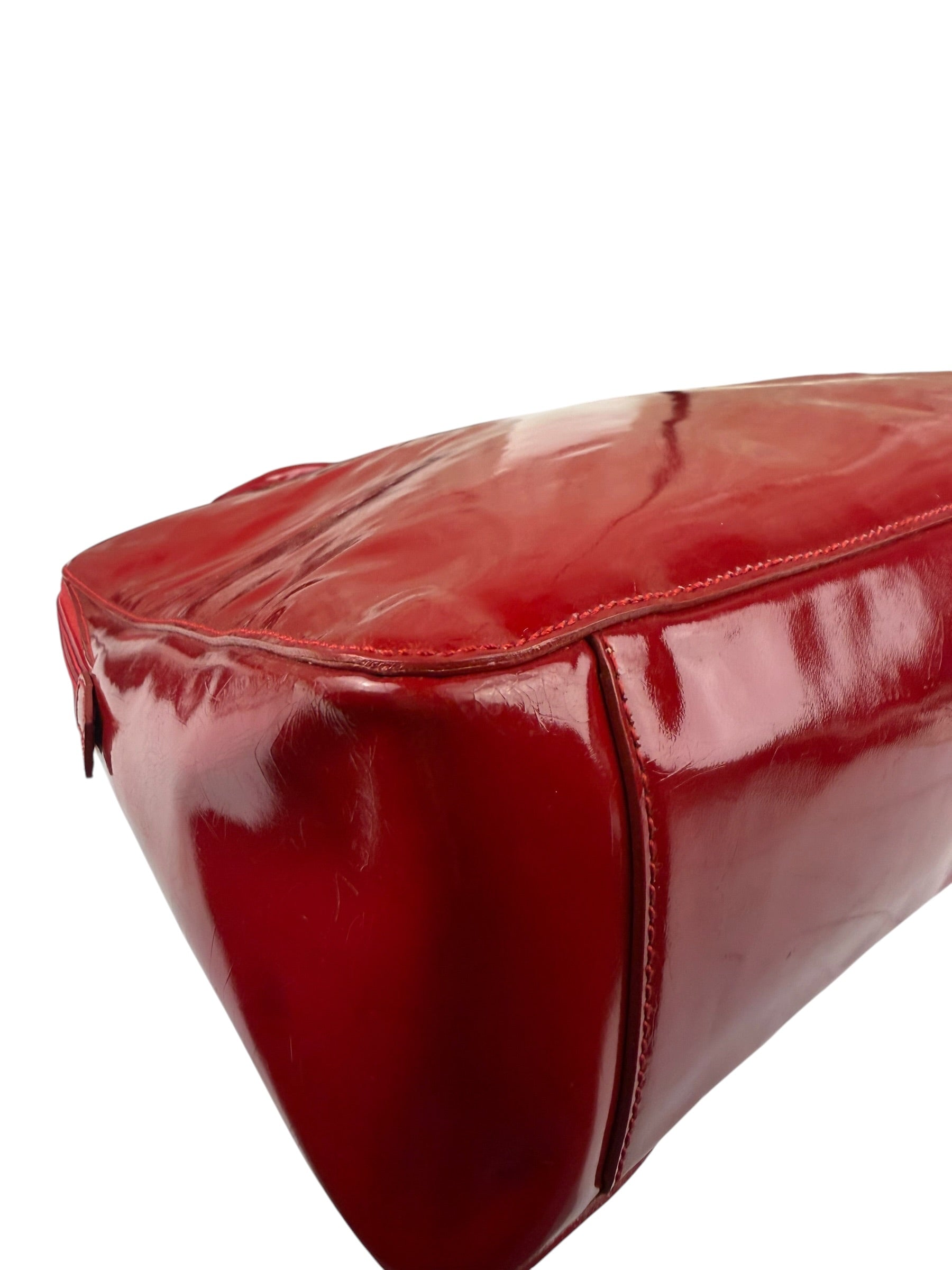 Miu Miu Glossy Candy Red Patent Leather Tote Bag