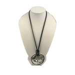Kieselstien-Cord Sterling Sliver "Man On The Moon" Necklace