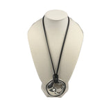 Kieselstien-Cord Sterling Sliver "Man On The Moon" Necklace