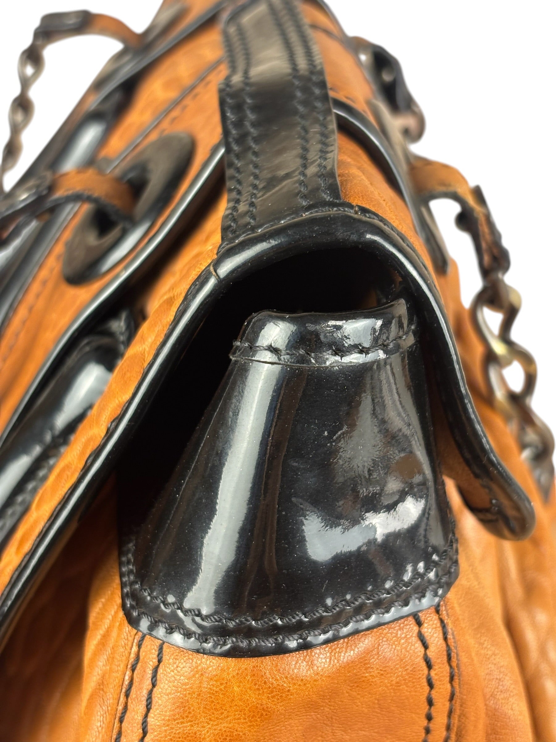 Fendi Vintage Brown/Black Leather B Shoulder Bag