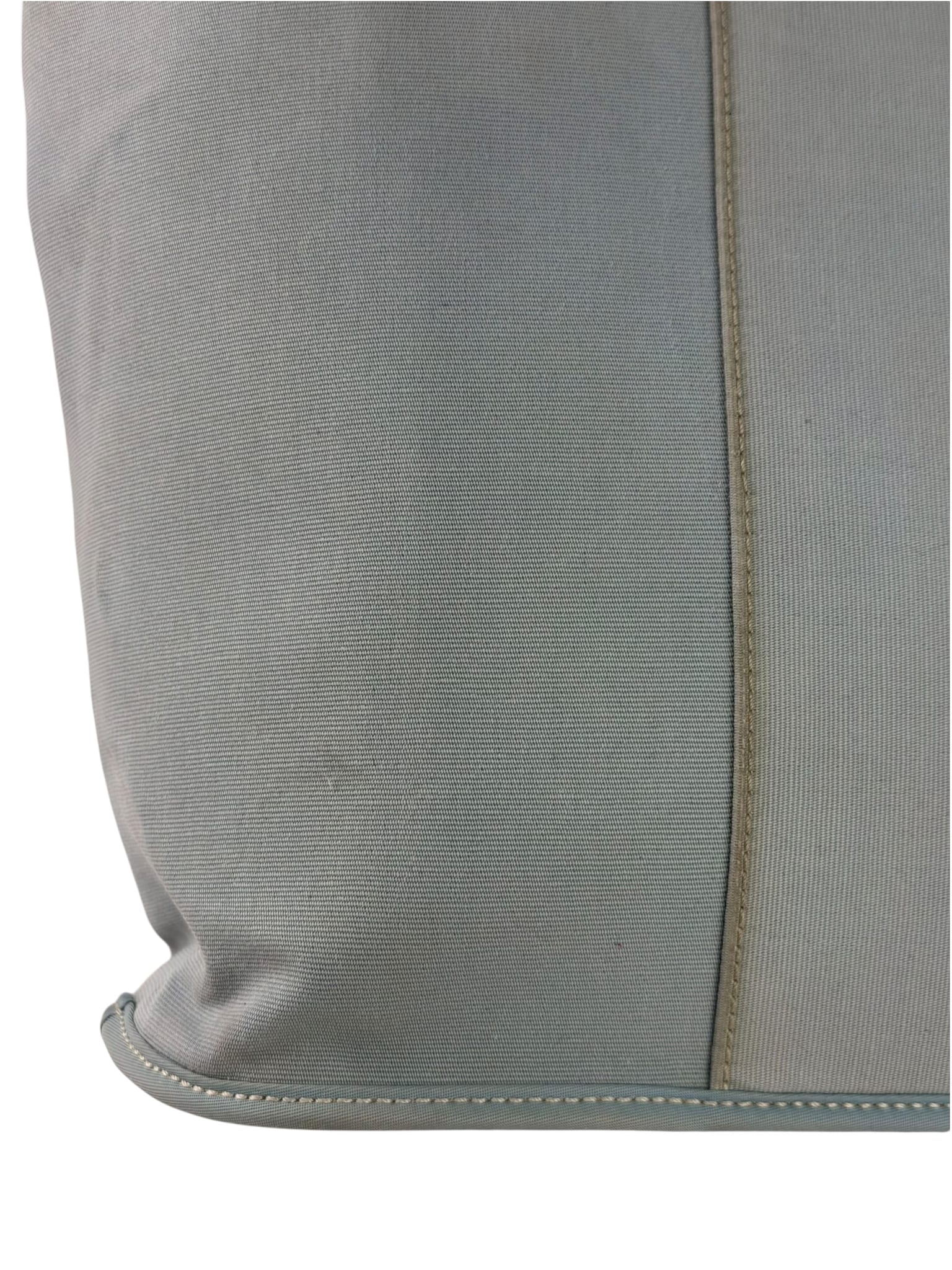 Hermes Light Blue Canvas Leather Trim Cabag Elan Tote
