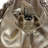 Prada Vintage Metallic Gold Leather Satchel Handbag