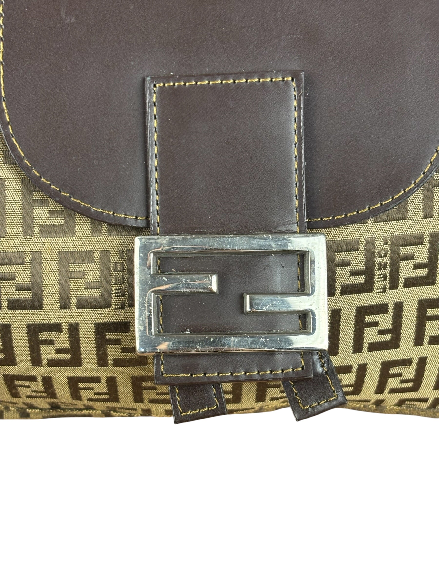Fendi Zucchino Drawstring Flap Shoulder Bag