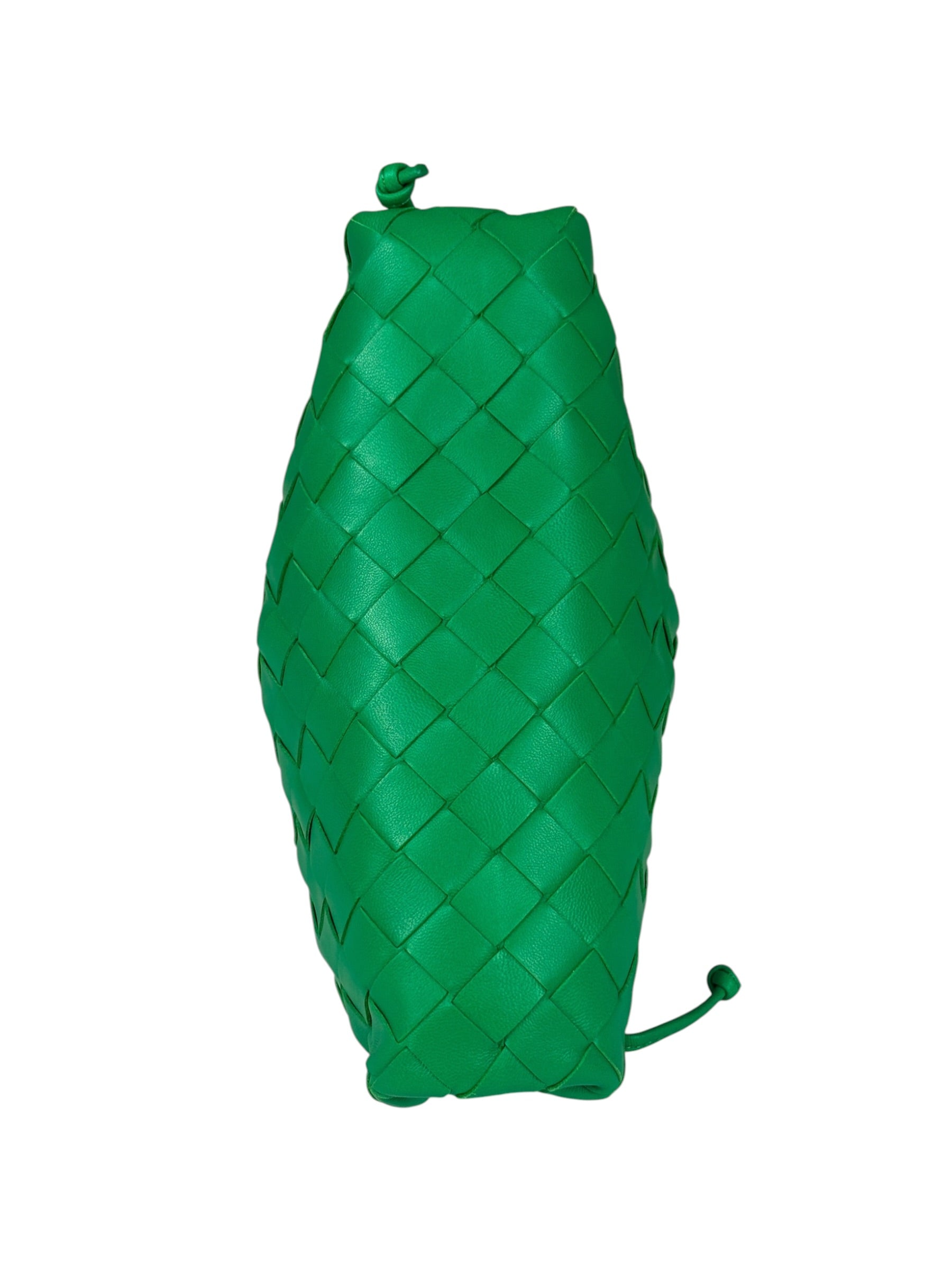 Bottega Veneta Green Leather Intercciato Small Crossbody