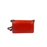 Chanel Red Leather Reverso Boy Flap Bag