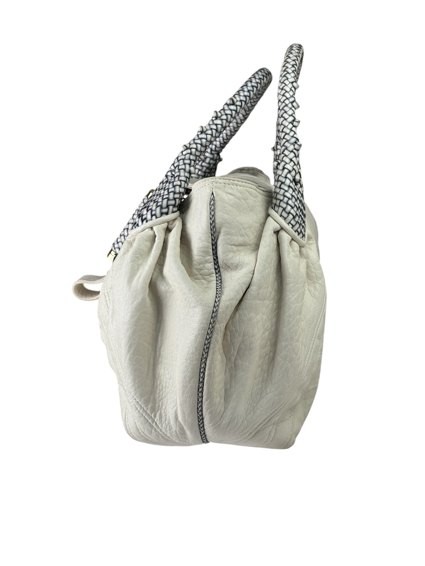 Fendi Vintage White Nappa Leather Spy Shoulder Bag