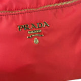 Prada Rosso Red Tessuto Nylon/Saffiano Leather Trim Shoulder Bag