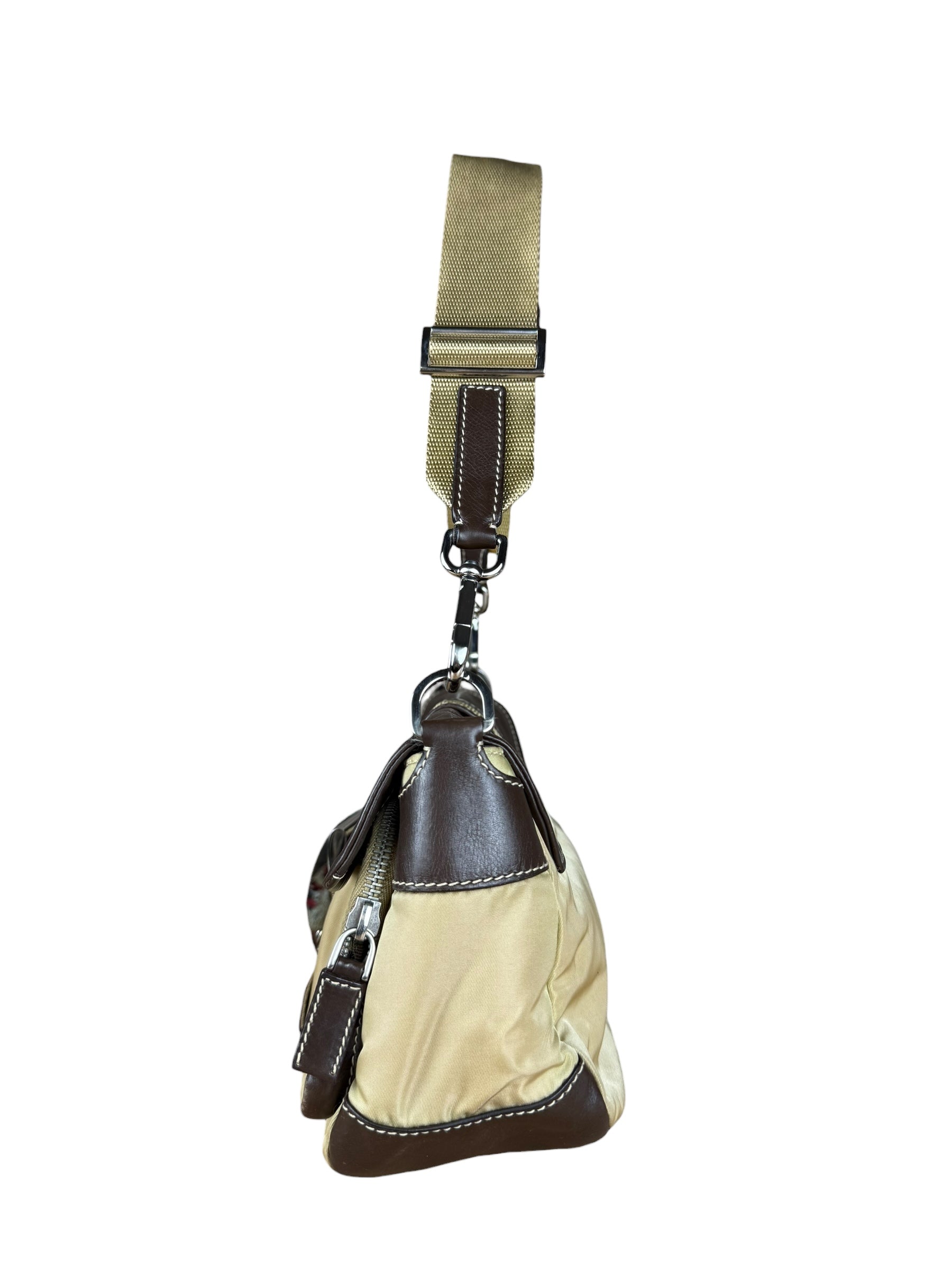 Prada Tessuto Buckle Shoulder Bag