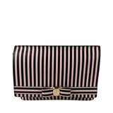 Salvatore Ferragamo Pink/Black Striped Crossbody Bag