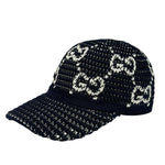 Gucci Navy GG Crochet Cotton Baseball Hat