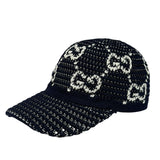 Gucci Navy GG Crochet Cotton Baseball Hat
