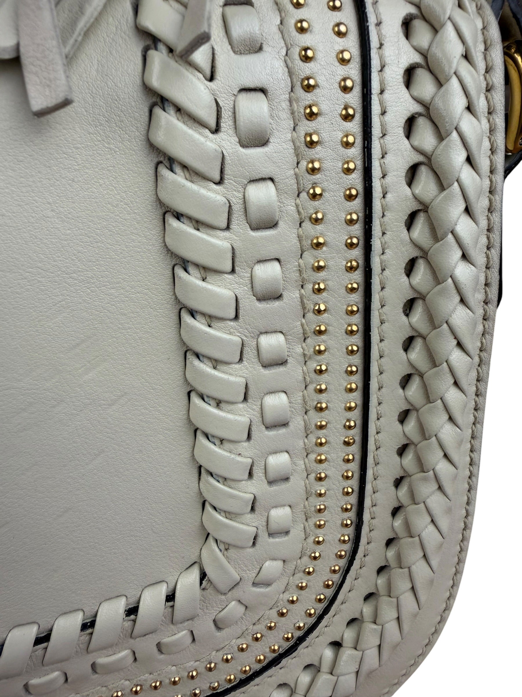 Gucci Limited Edition White Leather Marrakech Satchel Shoulder Bag