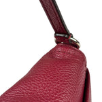 Coach Burgundy Pebbled Leather Flap Pochette