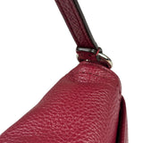 Coach Burgundy Pebbled Leather Flap Pochette
