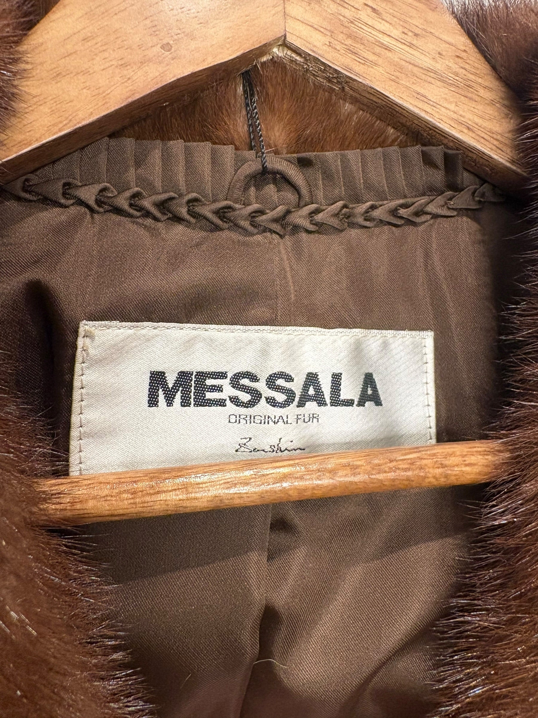 Messala Vintage Dark Brown Mink Fur Coat