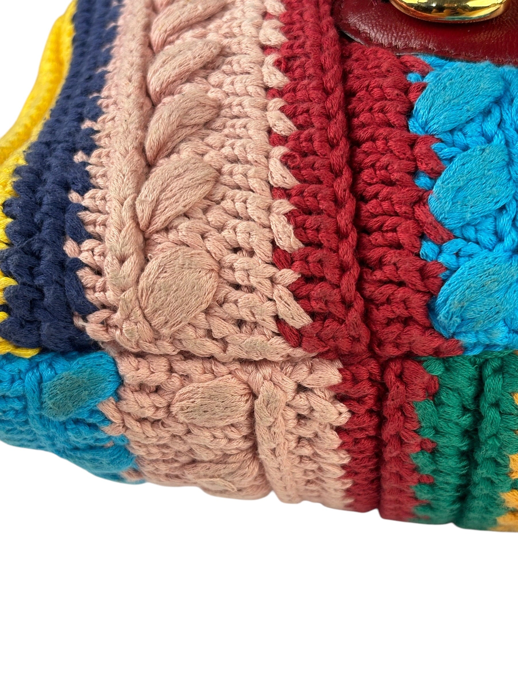 Gucci Horsebit Striped Crochet Tote Bag