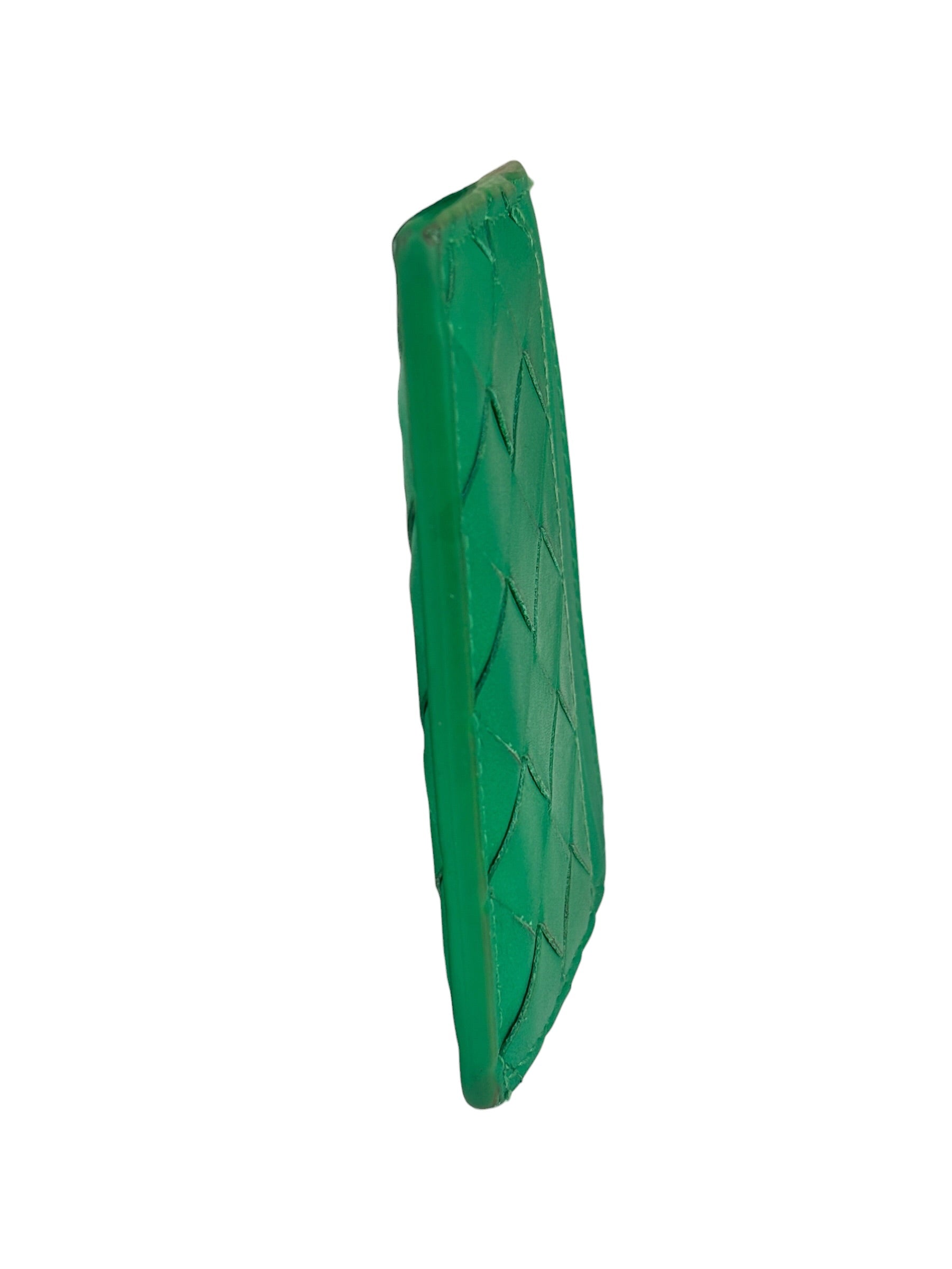 Bottega Veneta Green Intrecciato Card Holder