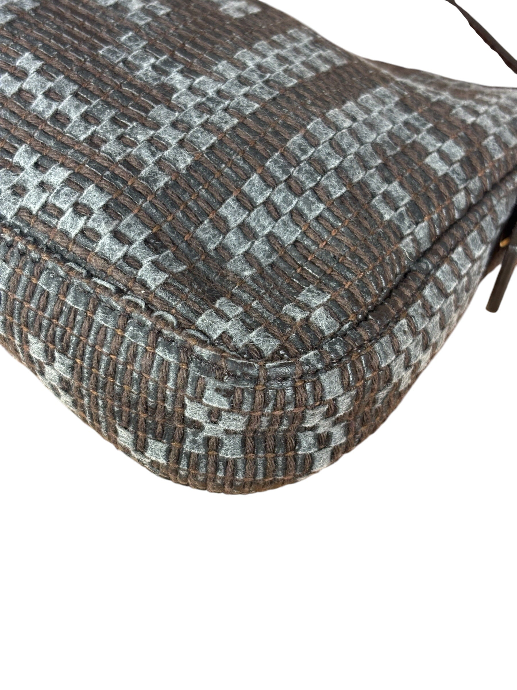 Fendi Vintage Brown/Grey Woven Baguette