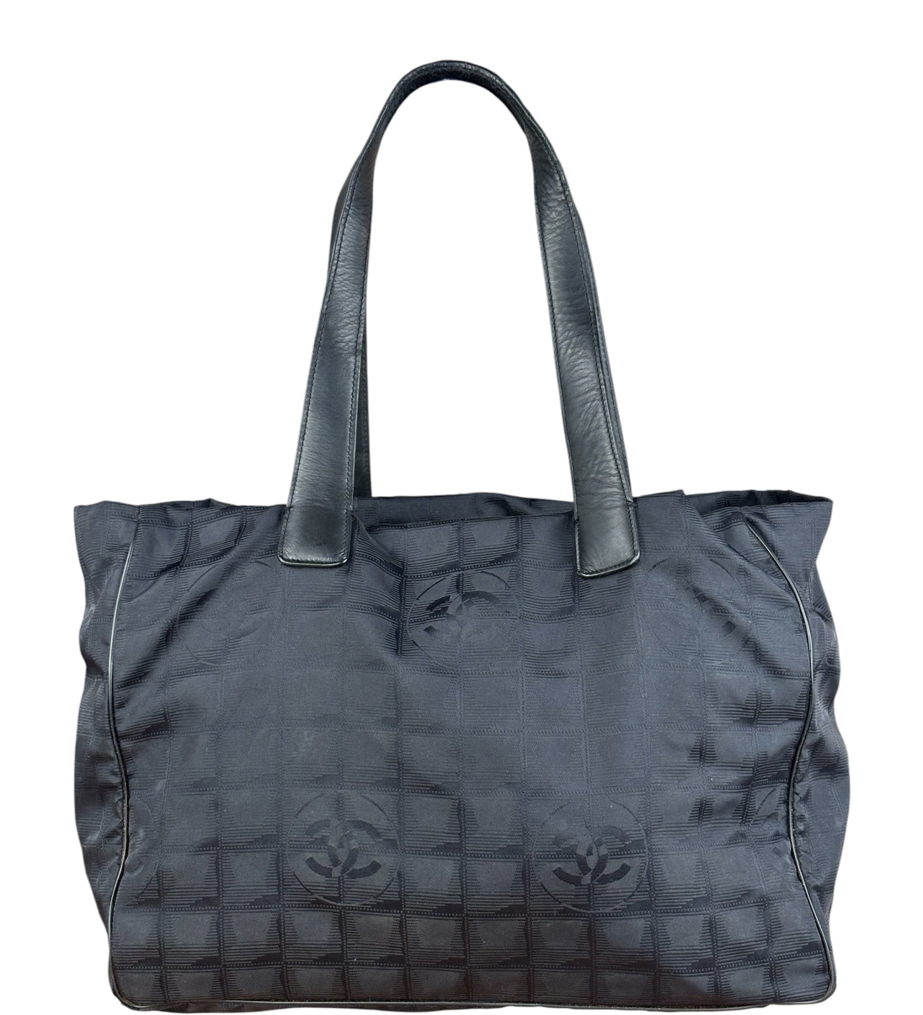 Chanel Vintage Black Travel Line Tote Bag