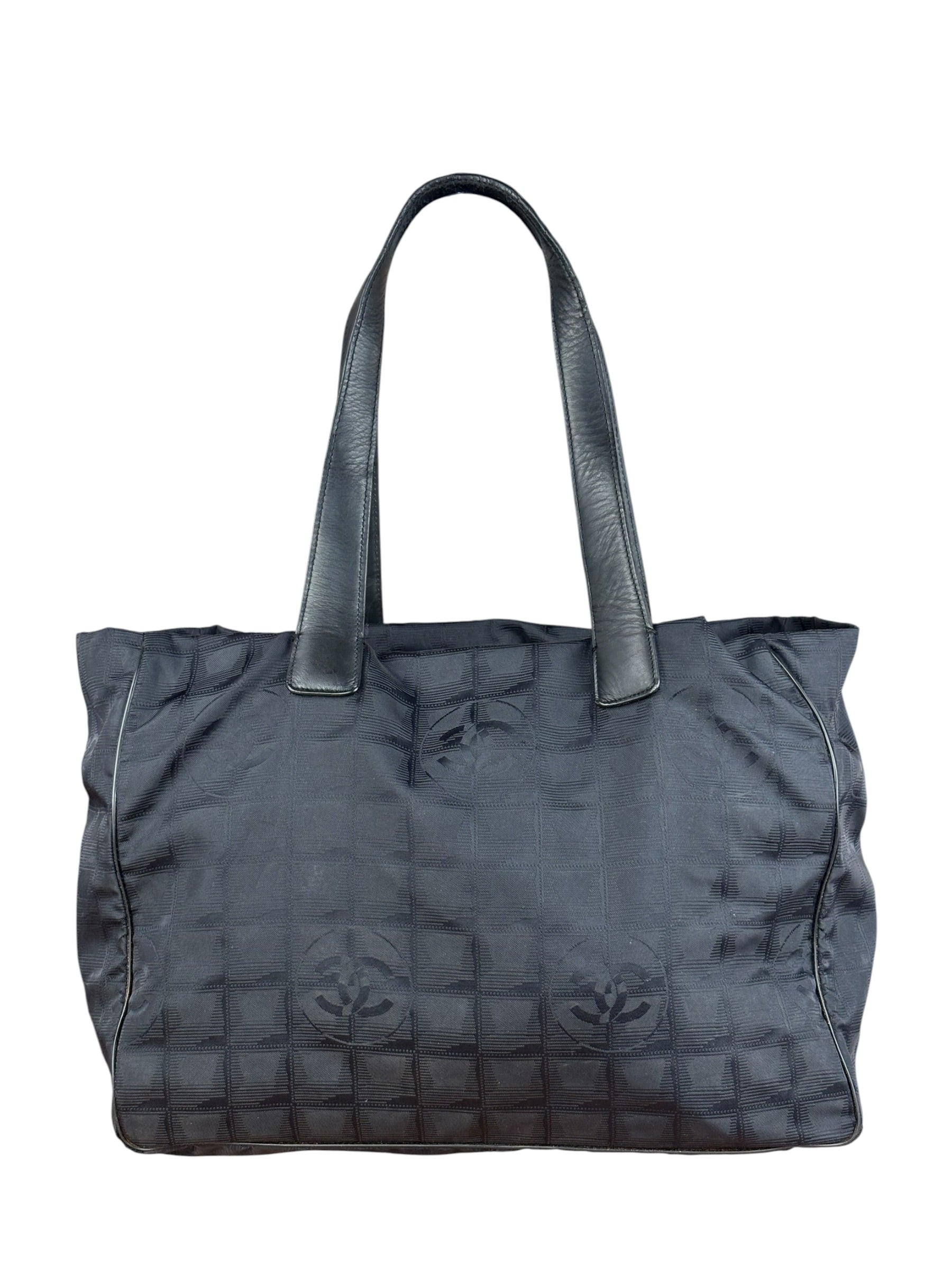 Chanel Vintage Black Travel Line Tote Bag